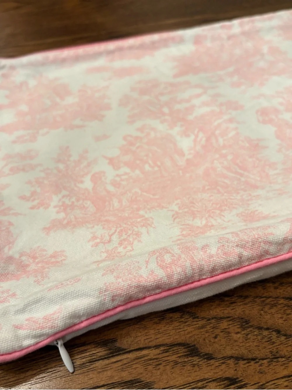 Pink French Toile Lumbar Pillow Cover 22x11 Grandmillennial Cottage Decor